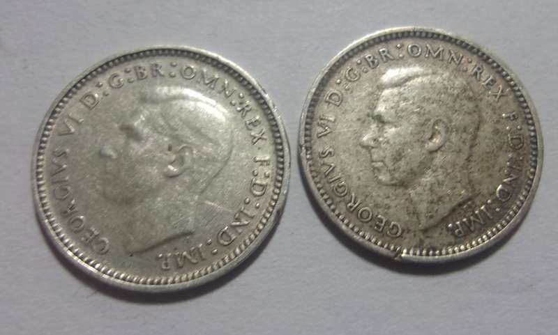 1941-1944 Silver Australia 3p coins for 1 bid