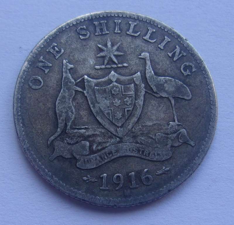 1916 & 1917 Silver Australia 1 Shilling coins for 1 bid