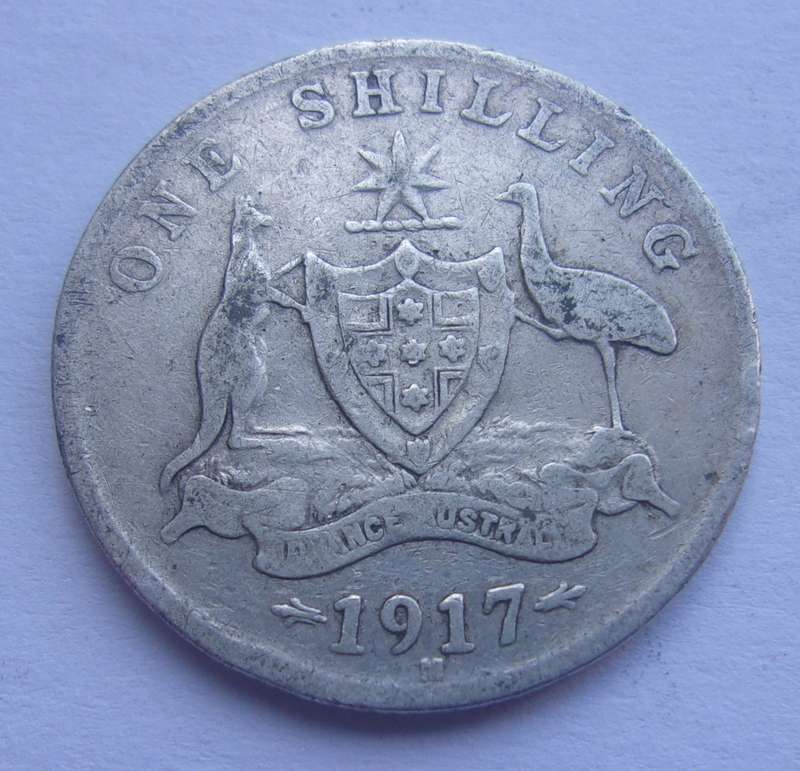 1916 & 1917 Silver Australia 1 Shilling coins for 1 bid