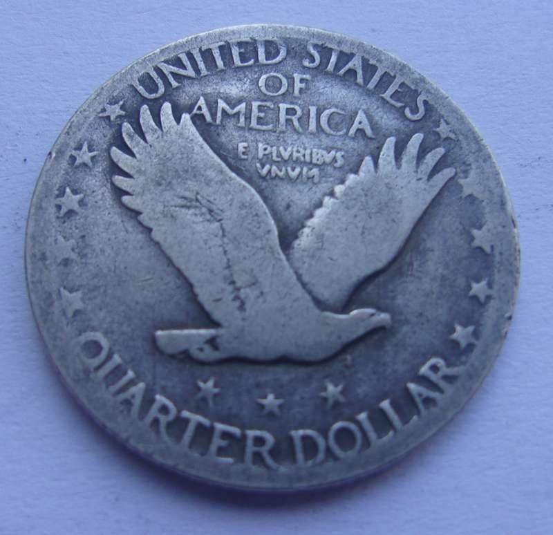 USA silver Liberty quarter dollar coin - date worn
