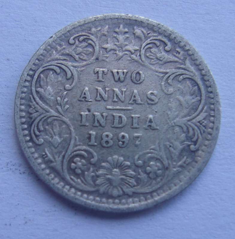1890 & 1897 silver India 2 Annas for 1 bid