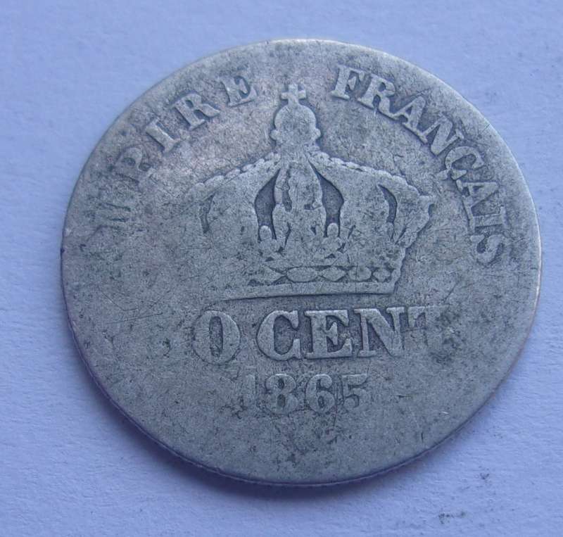 1865 & 1866 silver France 50 Centimes coins for 1 bid