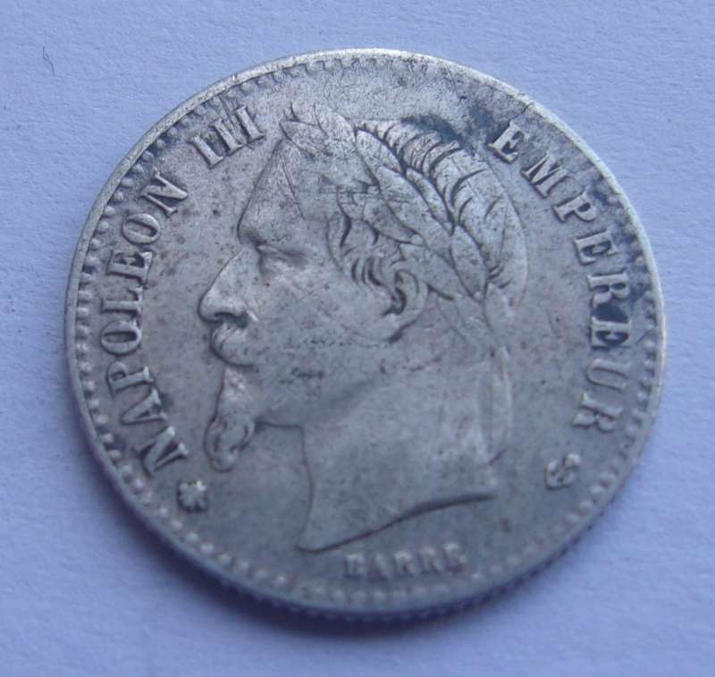 1865 & 1866 silver France 50 Centimes coins for 1 bid