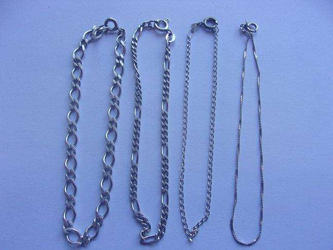 4 Sterling silver wrist chains for 1 bid