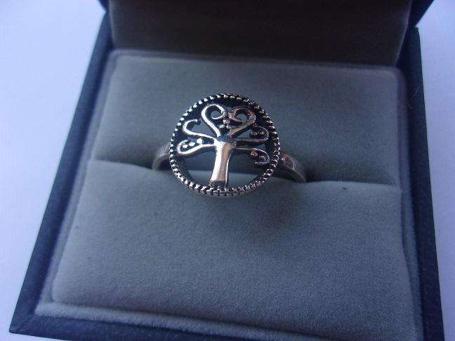 Vintage Sterling silver "Tree of Life" dress ring and wrist bracelet for 1 bid