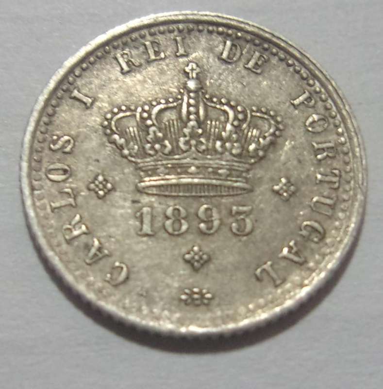 1893 silver Portugal 100 & 50 Reis coins for 1 bid