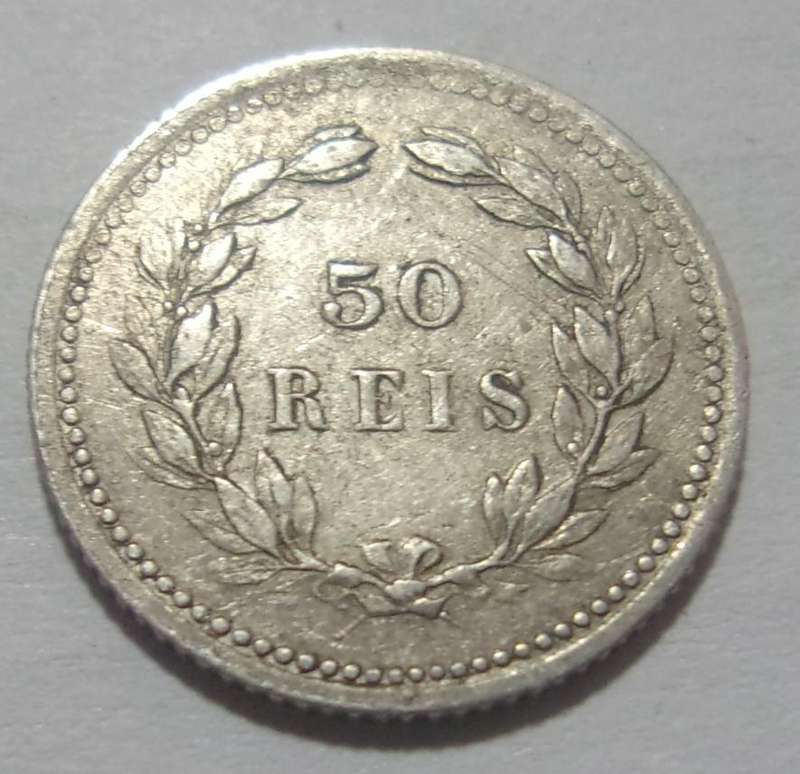 1893 silver Portugal 100 & 50 Reis coins for 1 bid