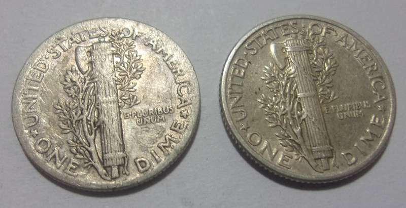 Lot of 6 silver USA "Mercury Dimes" for 1 bid
