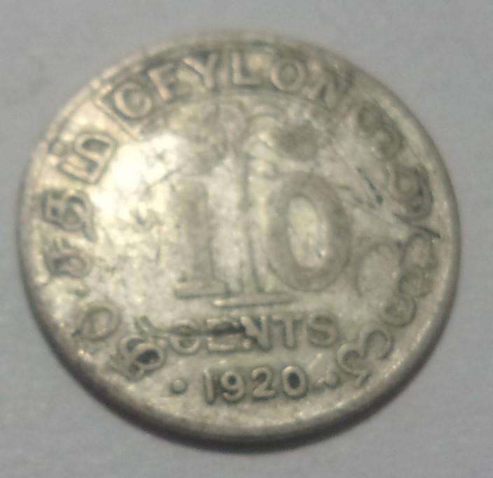 3 Silver Ceylon 10 Cents coins for 1 bid