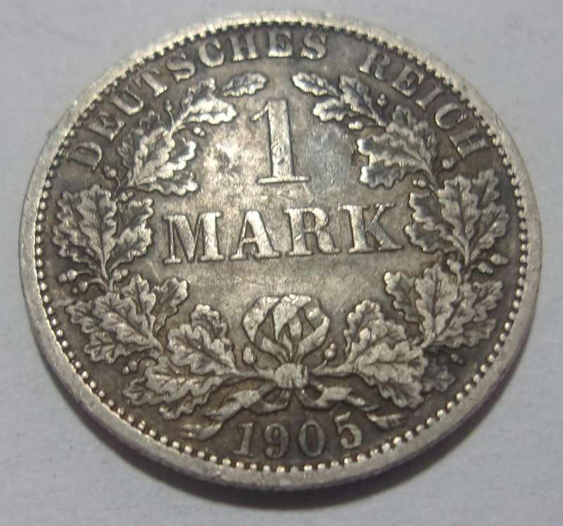 1905 silver German 1 Mark coin