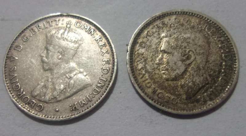 6 Silver Australia 3p coins for 1 bid