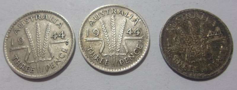 6 Silver Australia 3p coins for 1 bid