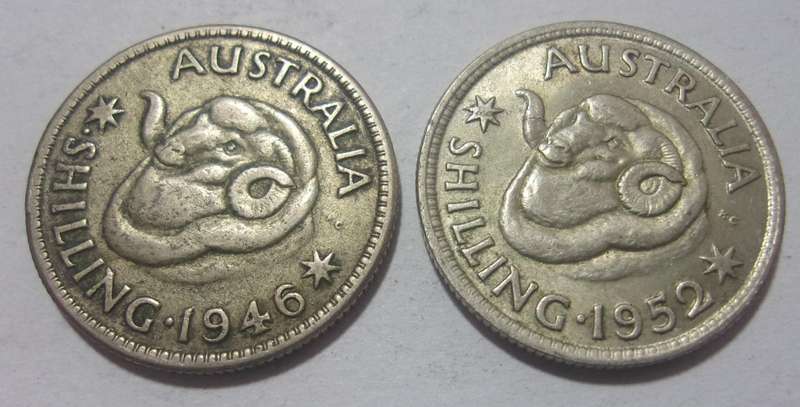 3 Silver Australia 1 Shilling coins for 1 bid