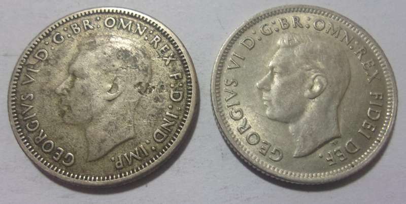 3 Silver Australia 1 Shilling coins for 1 bid