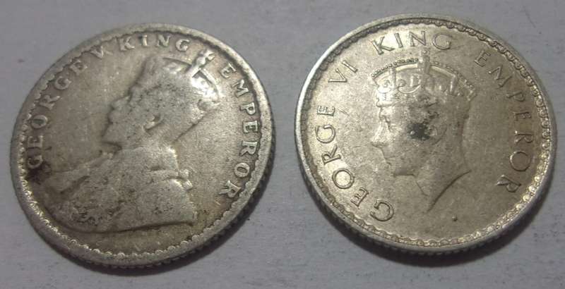 3 Silver India 1/4 Rupees for 1 bid