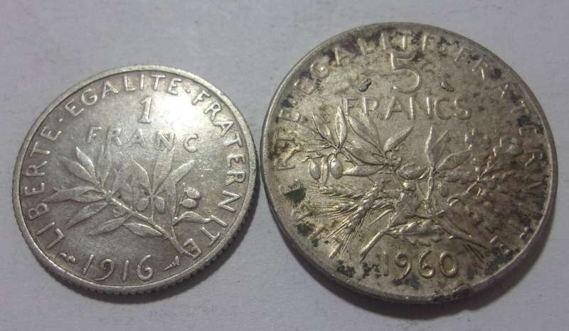 3 silver France coins for 1 bid