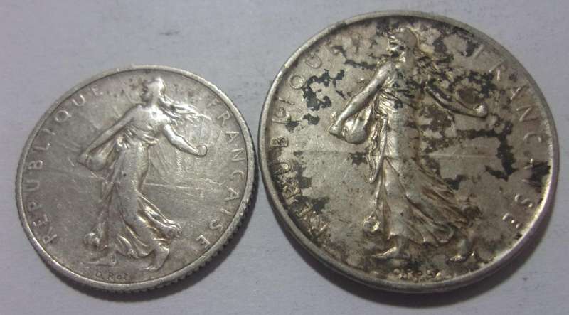 3 silver France coins for 1 bid
