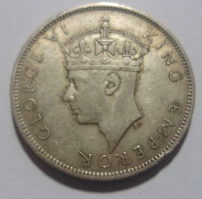 1940 silver Rhodesia 2 Shillings coin
