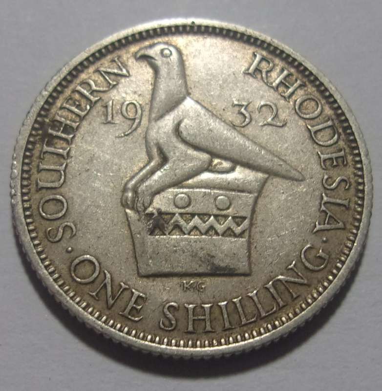 1932 silver Southern Rhodesia 1 Shilling coin