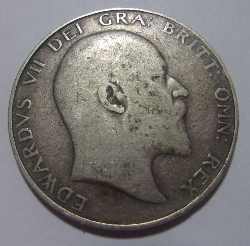 1907 silver British Half Crown coin