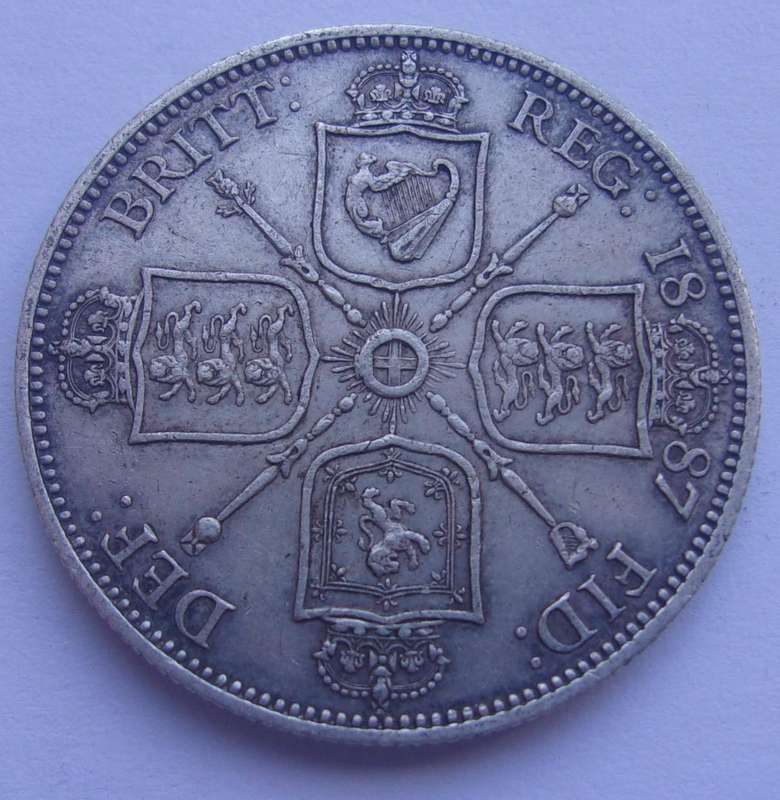 1887 silver British Florin coin - nice coin