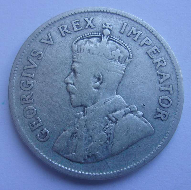 1930 silver South Africa 2 1/2 Shillings coin - mintage 323 576