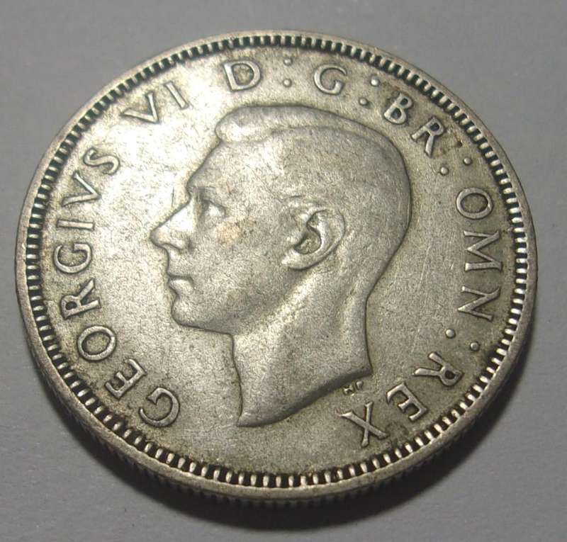 1945 silver British One Shilling coin