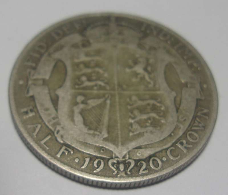 1920 silver British Half Crown coin