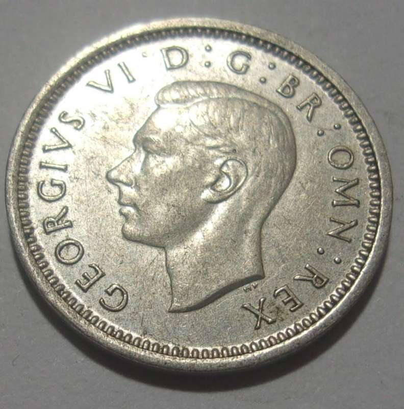 1937 silver British 3 Pence coin - nice coin