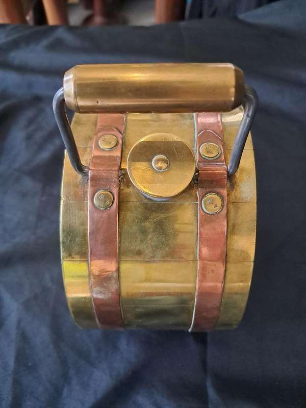 Small vintage brass & copper water container