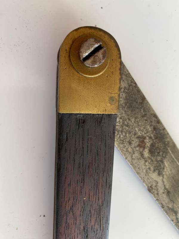 Large Rosewood and Brass Sliding Bevel.