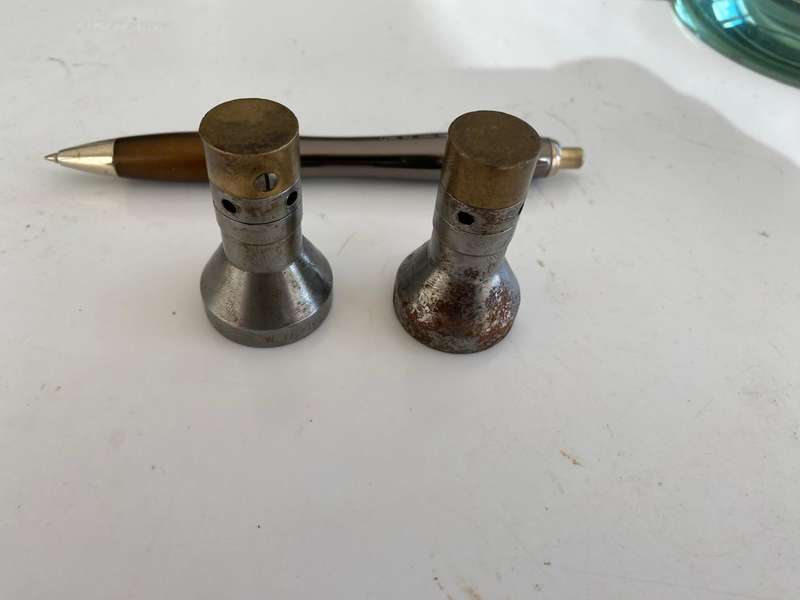 Pair of Steel and Brass Engineering Adjustable Supports.