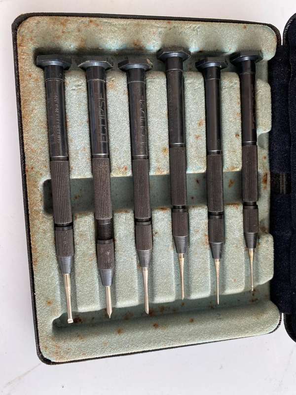 Set of 6 Eclipse Sheffield Micro Screw Drivers. - Black