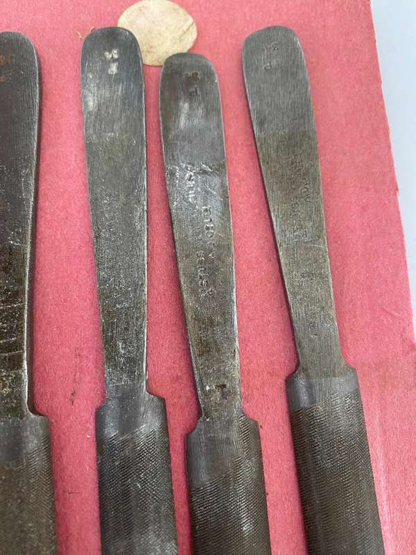 Set of 9 - Vintage Stubbs Eng. - Hand-cut Equine Teeth Files.