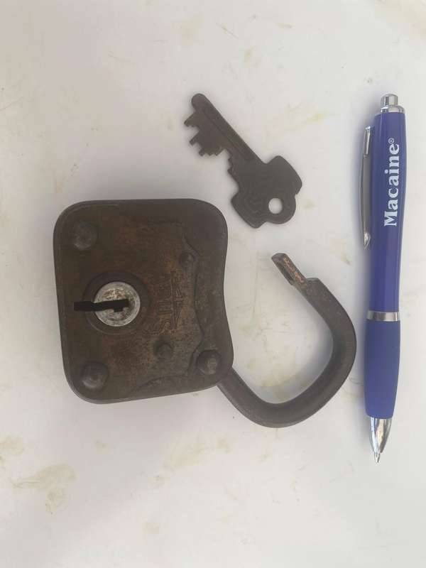 Vintage Abus Solid Padlock with Key.