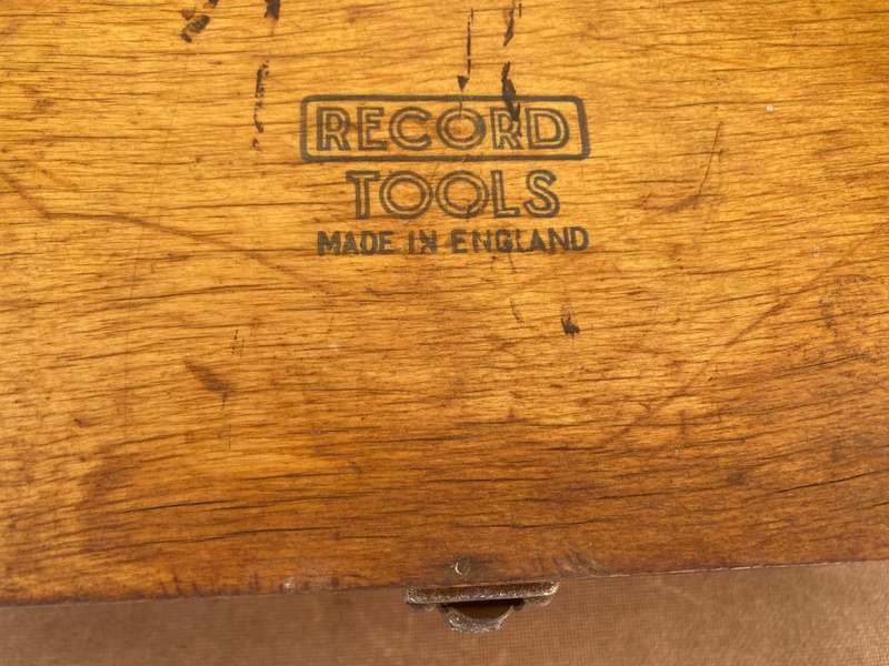 Complete Record No. 405 England Multiplane with 22 Tungsten Steel Cutters in Wooden Box.