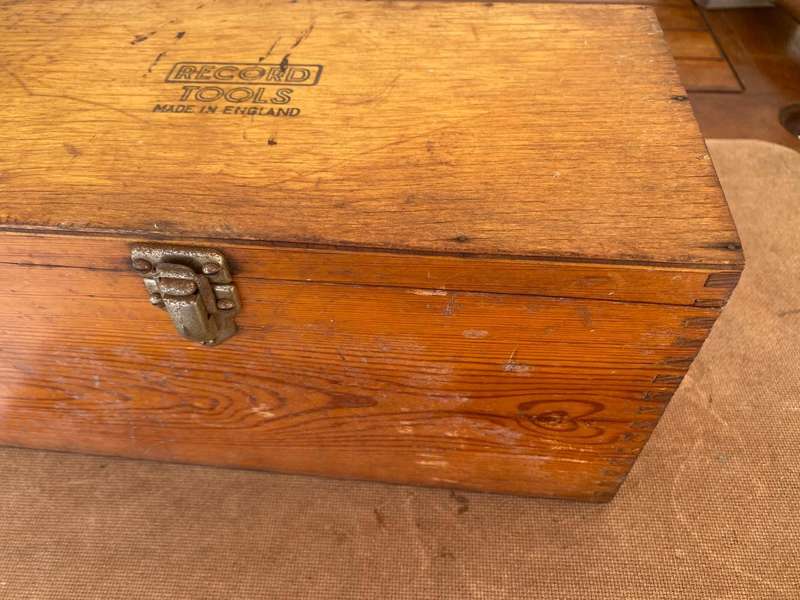 Complete Record No. 405 England Multiplane with 22 Tungsten Steel Cutters in Wooden Box.
