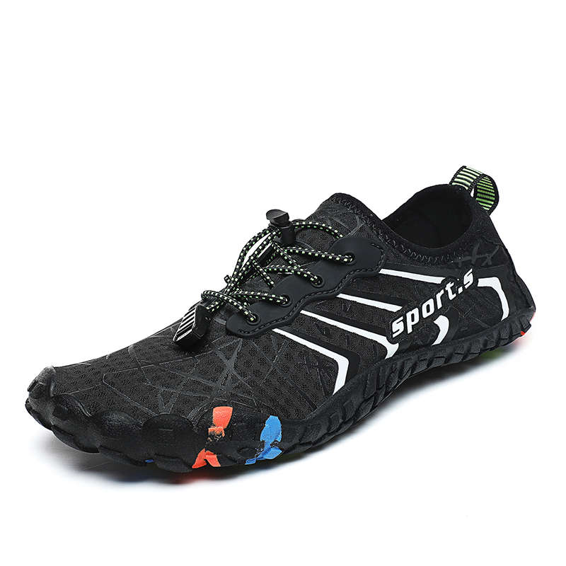 Size 9.5 Lightweight barefoot feel Aqua Shoes  Black Lace Up