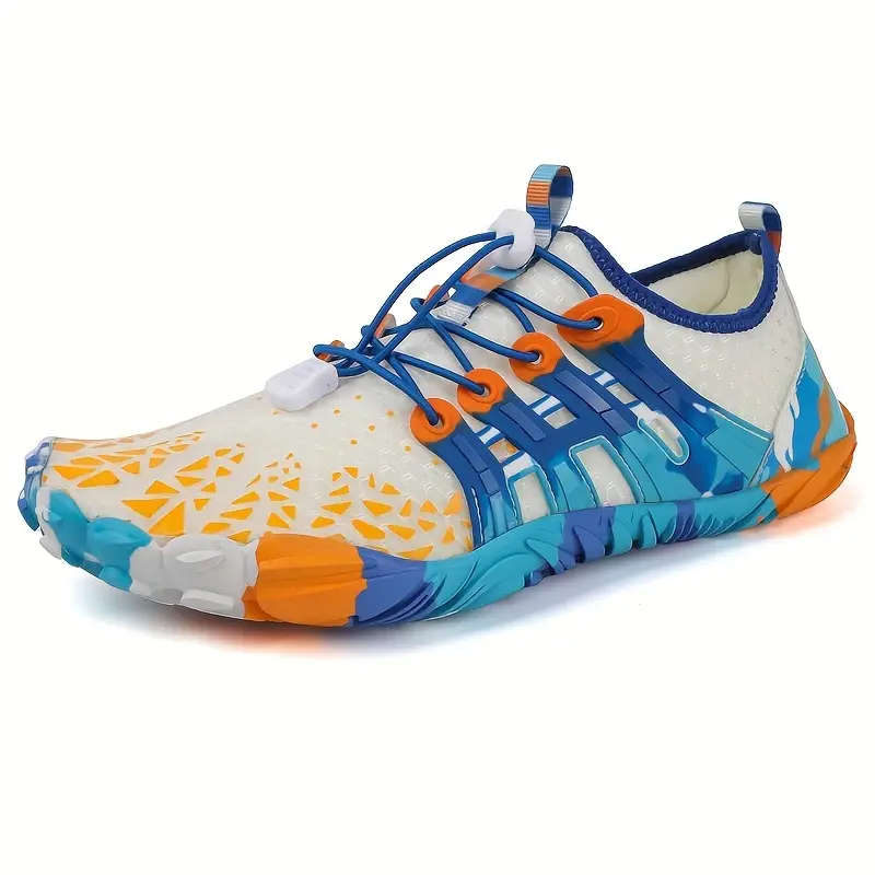 Lightweight barefoot feel Aqua Shoes  Cyan Camo Lace Up Size 7