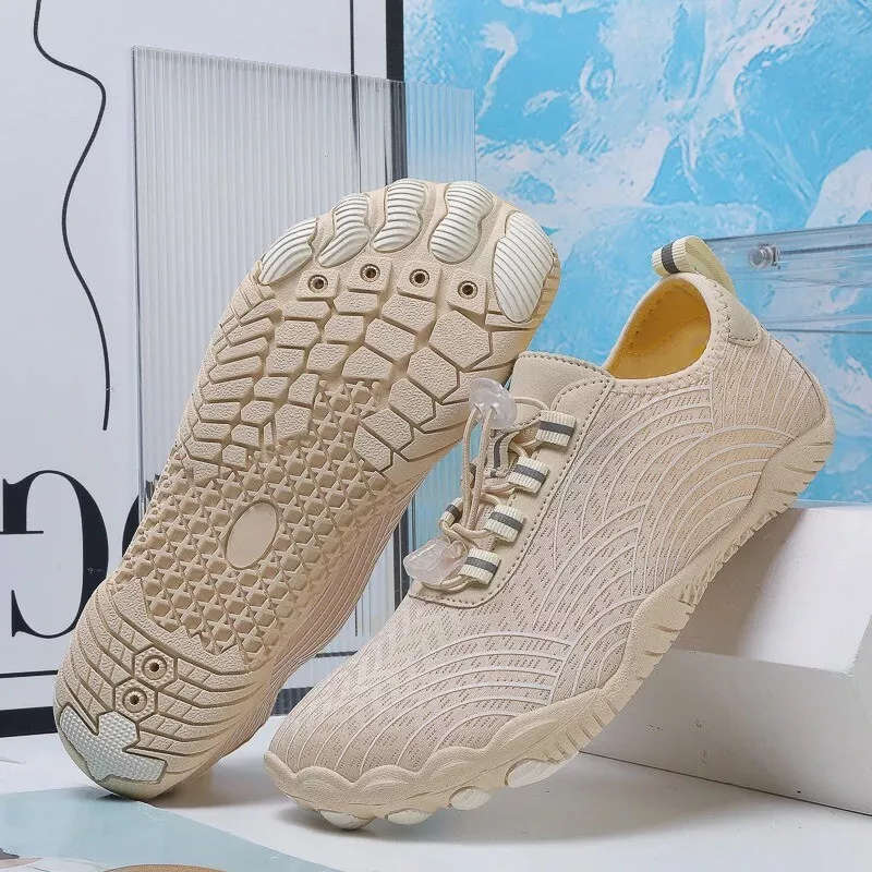 Beige  Lightweight barefoot feel / Aqua Shoes Lace Up Size 8