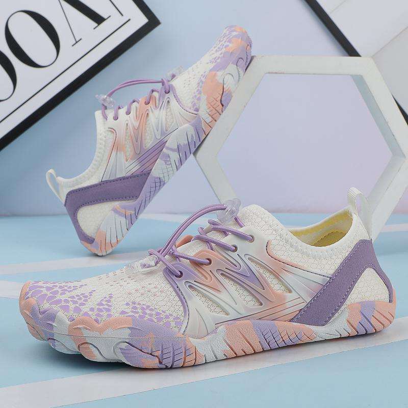 Lilac and Peach  Lightweight barefoot feel / Aqua Shoes Lace Up
