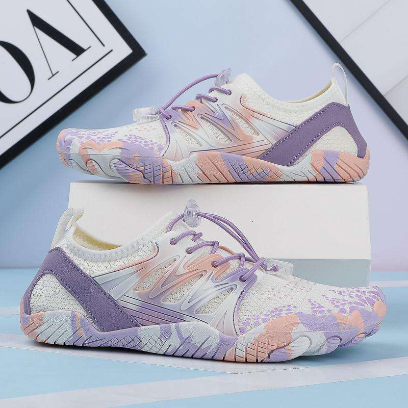 Lilac and Peach  Lightweight barefoot feel / Aqua Shoes Lace Up