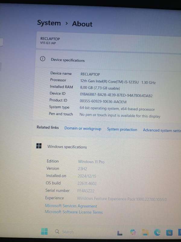 Levovo V15 G3 Laptop