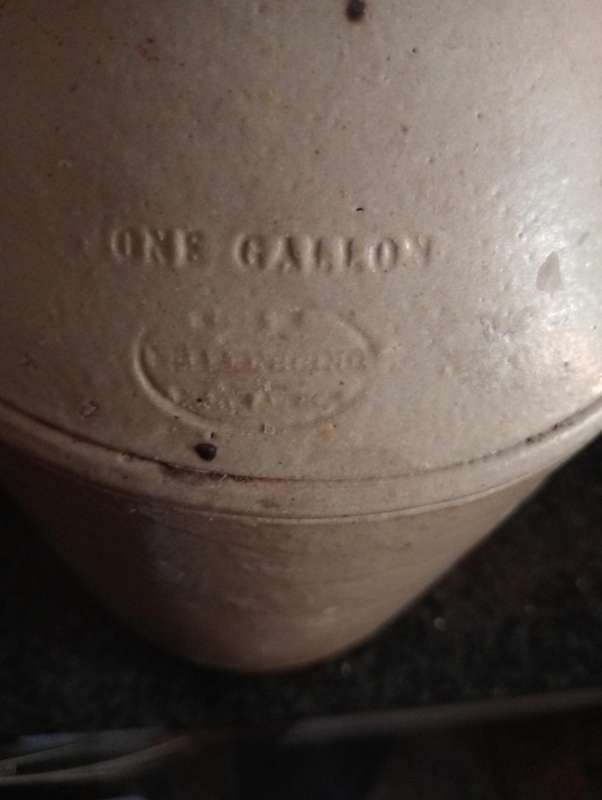 ANTIQUE 1 GALLON STONEWARE BOTTLE VEREENIGING
