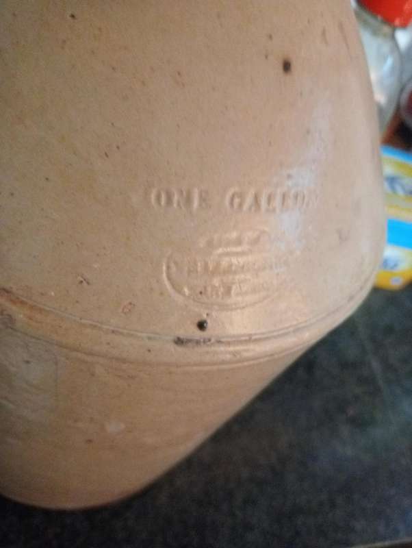 ANTIQUE 1 GALLON STONEWARE BOTTLE VEREENIGING