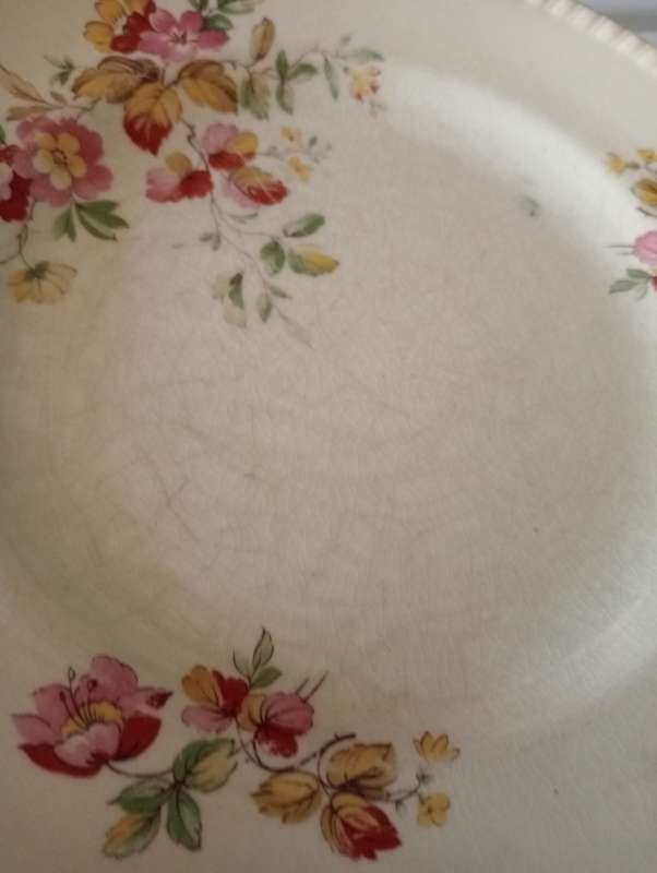2 ANTIQUE SWINNERTON STAFFORDSHIRE ENGLAND WALL PLATES WITH HANGERS