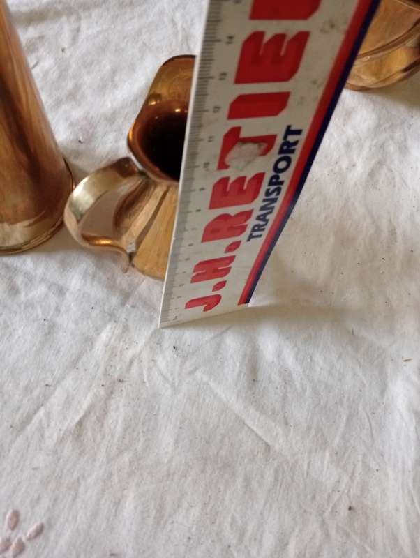2 VINTAGE BRASS JUGS
