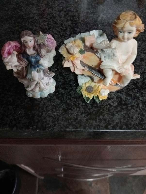 2 Vintage collectable fairy ornaments