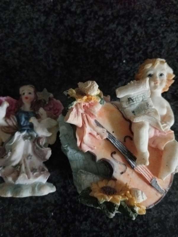2 Vintage collectable fairy ornaments