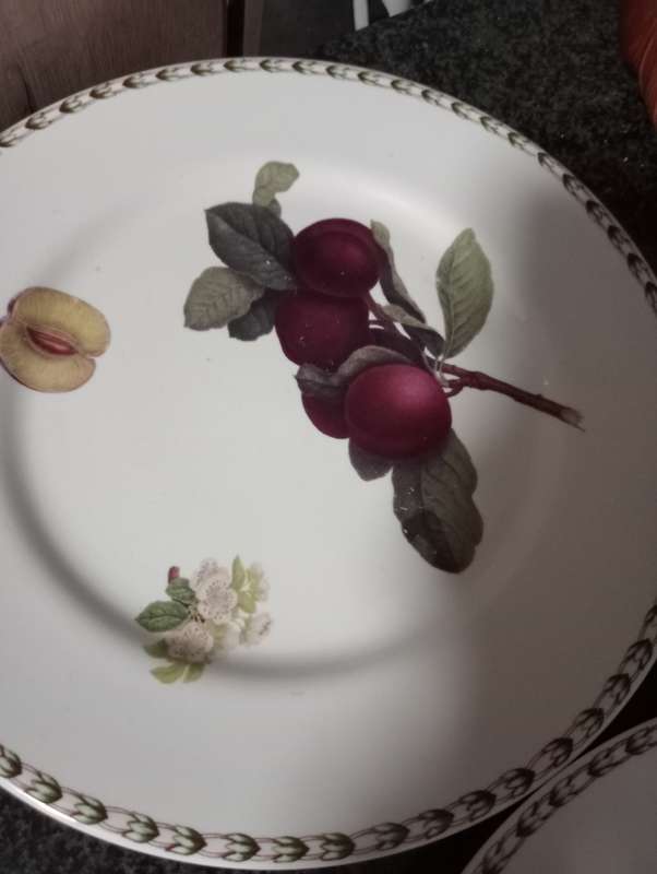 2 VINTAGE HAND PAINTED PLATES